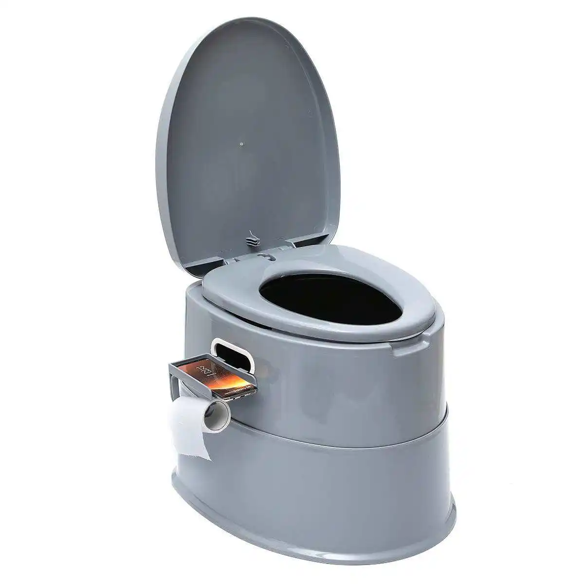 Lightweight 6L Plastic Split Outdoor Portable Camping Toilet With Detachable Inner Bucket