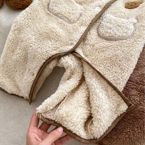 <strong>Baby</strong> Autumn and <strong>Winter</strong> <strong>Clothes</strong> <strong>Baby</strong> Jumpsuit With Fleece Lapels Long Sleeves Cute Little Bear Warm Pajamas Romper - Product Image 4