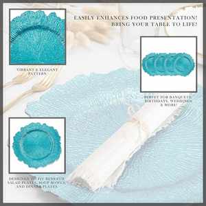 Premium 13 Inch Turquoise Reef Charger <b>Plates</b> Unbreakable Plastic <b>Decorative</b> <b>Plates</b> for Beach Wedding Party Decorations - Product Image 2