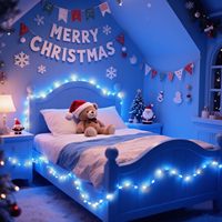 Luces de Cuerda LED Neonawall de 20 Metros, Espaciado de LED de 10 cm, Luces de Tubo con Enchufe para Decoración de Jardín, Patio y Piscina, Color Azul y Blanco
