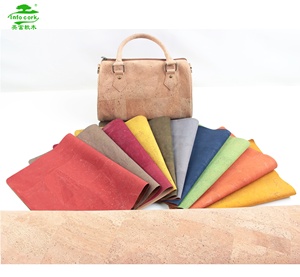 INFOCORK 45x30CM Tissu en <span class=keywords><strong>liège</strong></span> veiné importé du Portugal, <span class=keywords><strong>feuille</strong></span> <span class=keywords><strong>de</strong></span> cuir PU épaisse pour sacs (pièces aléatoires) - Product Image 3