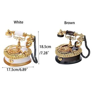 1 pièce, boîte à <span class=keywords><strong>musique</strong></span> de style classique de luxe léger, téléphone à cadran <span class=keywords><strong>ancien</strong></span>, décoration de bureau à domicile, décoration de porche, décoration de salon - Product Image 6