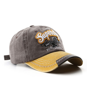 Washed Vintage Baseball <strong>Cap</strong> with <strong>Superdry</strong> Eagle Embroidery Retro Distressed Adjustable Sun Hat - Product Image 6