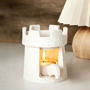 Diffuseur d'arômes en ciment pour huiles essentielles, chauffe-cire à bougie chauffe-plat blanc - Product Image 1