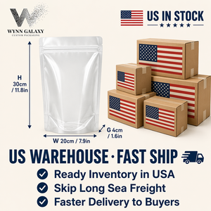 Wholesale Bulk Clear Stand Up Pouch 20*30*4cm 7.9*11.8*1.6in <b>Zip</b> Resealable Transparent Rice Grain Coffee Nut Snack Food <b>Bag</b> OEM - Product Image 6