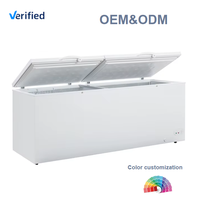 Congélateur coffre horizontal X-MING à grande capacité de stockage 1000L, alimenté à l'énergie solaire, pour hôtel