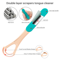 Vente en gros de nettoyants de langue en or rose grattoir de langue en acier inoxydable de qualité chirurgicale pour le nettoyage de la langue des adultes