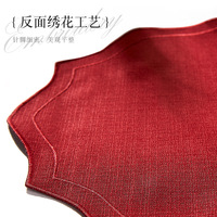 Tapis de table français haut de gamme napperons en lin de coton de forme spéciale avec broderie tapis de plaque transfrontaliers d'inspiration occidentale