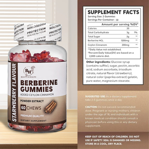 Gomitas de berberina orgánicas OEM/ODM, Canela de Ceilán, suplemento de hierbas de etiqueta privada, vitaminas para adultos, no para mujeres embarazadas - Product Image 2