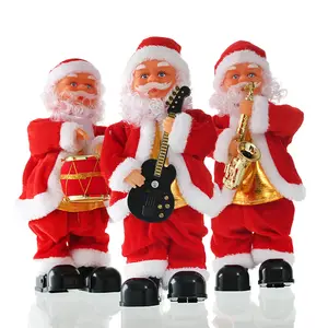 H144 अद्वितीय टिकाऊ क्रिसमस गायन नृत्य खेल सैक्सोफोन बच्चों उपहार इनडोर सजावट बिजली क्रिसमस सांता क्लॉस खिलौना