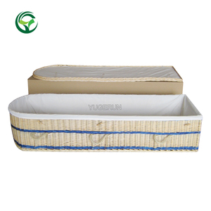 Heze cenaze tedarikçiler Classics tasarım yarım yuvarlak şekil hasır tabut ucuz doğal dokuma Woodland Burials söğüt tabut - Product Image 4