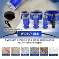 1set/6pcs M14 Thread Diamond Core Drill Set avec boîte 20 + 25 + 35 + 50 + 70 + 100mm Hole Saw Kit for Marble Brick Ceramic Tile