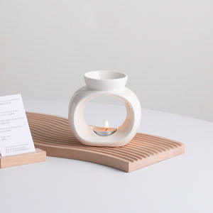 <span class=keywords><strong>Brûleur</strong></span> de cire de bougie en céramique blanche bon marché de réchauffeur d'huiles de parfum - Product Image 2