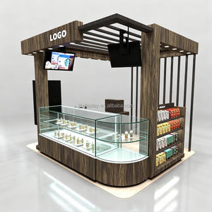 Muebles de madera personalizados, tienda de panadería de cristal, escaparate de exhibición, cafetería de mármol, Mostrador de Bar, quiosco de café de funcionamiento automático a la venta - Product Image 6