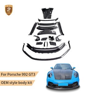 Kit carrosserie en fibre de carbone sèche style OEM pour <span class=keywords><strong>Porsche</strong></span> <span class=keywords><strong>911</strong></span> 992 <span class=keywords><strong>GT3</strong></span> : Lame avant, jupes latérales, diffuseur arrière, aileron arrière, kit extérieur - Product Image 1