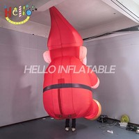 Costume de mascotte gonflable géant du Père Noël, tenue de gnome de Noël portable pour défilés et spectacles de fin d'année