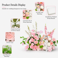 Composition florale rose Shangchu pour sol, fleurs artificielles pour défilé de mariage, fleurs de guidage roses pour allée de mariage