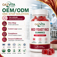 OAZVITA Private Label Rode Gistrijst Extract 10mg Bevordert de Spijsvertering Gezond Hart Supplement Fruit Smaak Rode Gistrijst Gummies