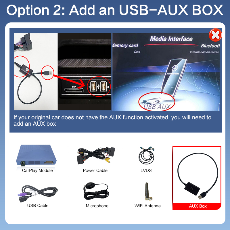 Boîtier AUX pour CarPlay