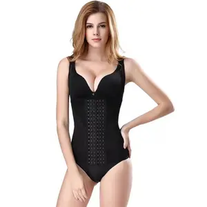 Đen Dây Kéo Side Vest Body Shaper Tummy Tráng Kiểm Soát Underbust Shapewear Phụ Nữ Giảm Béo Đồ Lót Bodysuit Body Shaper