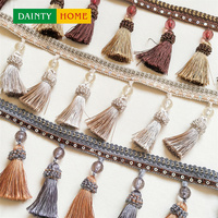 Vente en gros Polyester multicolore Frange Frange Garniture pour Textiles de maison et vêtements Rideau décoratif Frange Accessoire