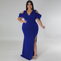 Robes de soirée longues pour femmes grandes tailles, manches bouffantes africaines, dos nu, robe de fête élégante pour femmes