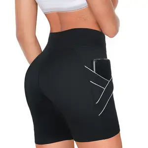 Benutzer definierte Fitness Yoga Sport Shorts hohe Taille Gym Shorts Frauen kurze Femme Musculation Sauna