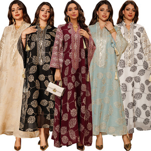 Abaya Donna Musulmana di Tendenza 2024, Elegante Vestito da Festa per <span class=keywords><strong>Donne</strong></span> Musulmane di Dubai per l'Eid - Product Image 1