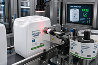 Bidon en PEHD fluoré de 15 L, résistant aux produits chimiques, anti-perméation, étanche, empilable, pour produits agrochimiques