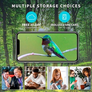 อุปกรณ์เสริมสำหรับสัตว์เลี้ยง กล้องอัจฉริยะสำหรับให้อาหารนกกลางแจ้ง 2.0MP HD AI ระบุชนิดนก ใช้พลังงานแสงอาทิตย์ กันน้ำ มองเห็นในเวลากลางคืน พร้อมระบบเตือนภัย รองรับ SD Card - Product Image 5