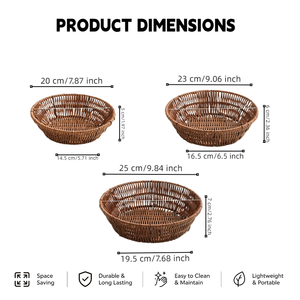 Keranjang Anyaman PP Rattan Multi Ukuran dari Pabrik, Tempat Buah Anyaman Tahan Lama untuk Restoran & Penggunaan Rumah Tangga - Product Image 6