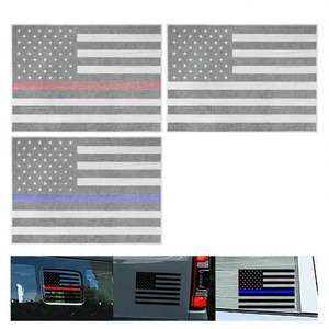 Pegatina para Ventana de Coche con Bandera de EE. UU. en Negro Mate, Calcomanía de PVC para Carrocería, Emblema de Vehículo, Logotipo Personalizado - Product Image 3