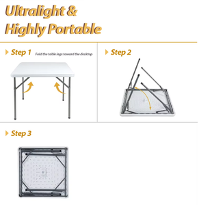 Mesa Plástica Dobrável Moderna de 6 Pés Durável Portátil Resistente a UV Empilhável para Uso Interno/Externo Cozinha Quintal - Product Image 4