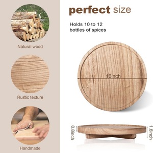 Solid Wood Round Decorative <b>Tray</b> For Succulent Plants Toiletries <b>Storage</b> Display Rack - Product Image 2