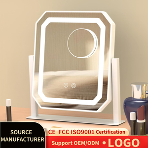 Espejo de Maquillaje LED Moderno <span class=keywords><strong>con</strong></span> Control Táctil, 3 Modos de Iluminación y Lupa Desmontable de 5x para Uso en Casa, Salón o Escritorio - Product Image 1