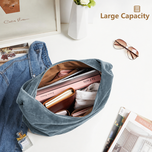 Fashion Ladies's Casual Tote <b>Bag</b> Suede Hobo Zipper Work Weekender Shoulder Handbag Women Purse Travel Lightweight Candy Pattern - Product Image 3