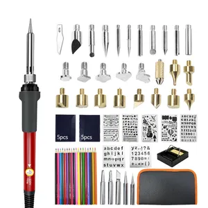220V 60W Mini stylo brûleur à bois à température réglable 70 pièces pyrographie fer à souder électrique ensemble d'outils <span class=keywords><strong>pour</strong></span> <span class=keywords><strong>dessin</strong></span> sur bois - Product Image 1