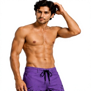 High Quality <b>Mens</b> Board Shorts Custom Wholesale Swim <b>Trunks</b> Quick Dry Beach Shorts Surfing Shorts Polyester Drawstring Pocket - Product Image 1