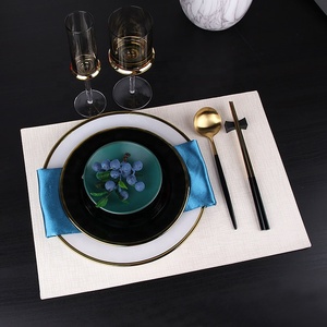Nouvel ensemble <span class=keywords><strong>de</strong></span> vaisselle <span class=keywords><strong>de</strong></span> luxe chinois pour une personne, assiettes <span class=keywords><strong>de</strong></span> présentation en verre à bordure dorée dégradée, verres à vin pour hôtel oriental, cadeau <span class=keywords><strong>de</strong></span> mariage - Product Image 3
