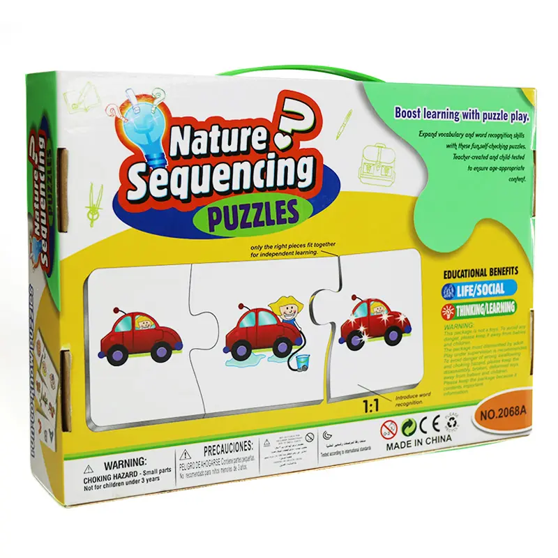 20 Set Anak-anak Belajar Alam Sequencing Teka-teki Spanyol Italia Jerman Perancis Meksiko Amerika Serikat Anak Mainan Kotak Mudah Teka-teki Kertas