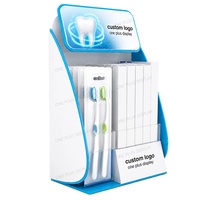 Présentoir portatif fait sur commande d'usine de cas de main-roulement acrylique clair pour des produits de soins dentaires échantillon gratuit pour le magasin de détail