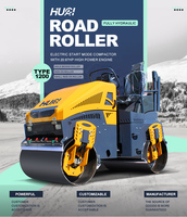 Compacteur d'asphalte diesel vibrant à double tambour de 4 tonnes, mini-rouleau compresseur portatif de haute qualité à vendre