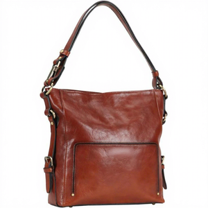 Sac à main en cuir véritable pour femme, en stock, noir, personnalisable, avec fermeture éclair, deux sangles, tendance, durable, grande capacité - Product Image 5