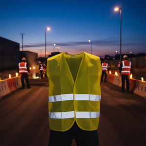 Chaleco de Alta Visibilidad Color Amarillo Fluorescente, Talla 12, Ropa de Seguridad Reflectante - Product Image 3