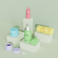 Ensemble de flacons de luxe pour soins de la peau en verre mat de conception haut de gamme, flacons pompe pour toner et sérum pour cosmétiques