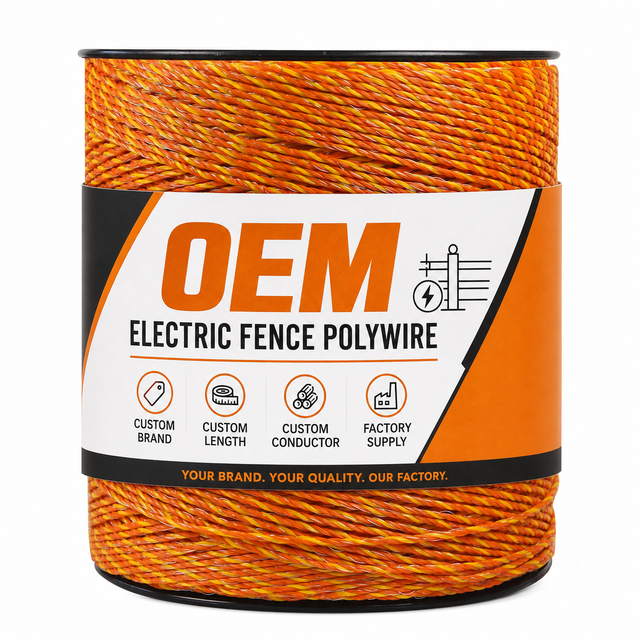 Private Label Electric Fence Wire Custom Barcode Retail Card Packaging Farm Store Ready Wholesale Polywire