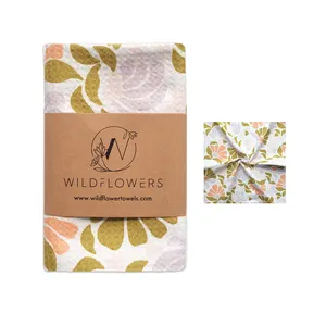 Premium super water absorbent eco friendly recycled microfiber sublimation waffle weave cleaning cloth kitchen tea towel