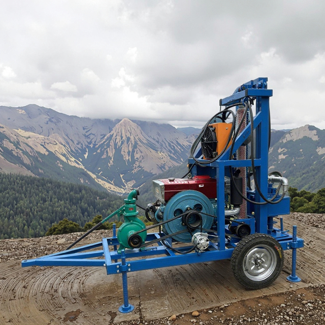 Best 80m 150m Deep Portable Diesel Hydraulic Water Well Drilling Rig Borehole Water Well Drilling Machine with Electric Start