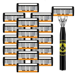 G Type Manual Razor Handle With 6 Layer Blades Stainless Steel For Men Face Shaving - Product Image 5