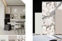 Meuble de cuisine moderne en bois laqué gris avec éclairage LED intelligent, charnières à fermeture amortie, robinet résistant à l'eau, glissières de tiroir et crédence